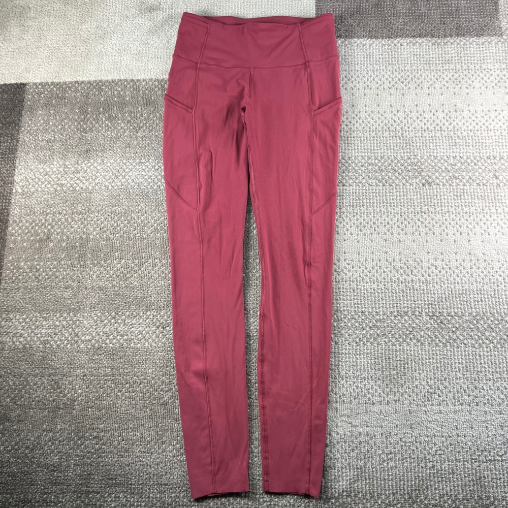 Lululemon Fast and Free High-Rise Tight 28 Non-Reflective Pockets Red Size 4